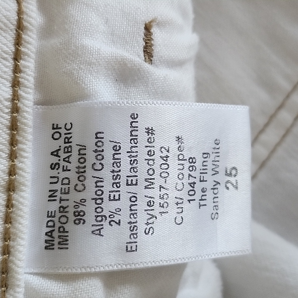 Current/ Elliott The Fling Sandy White Jeans Size 25 - Picture 4 of 13